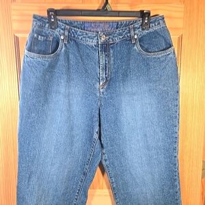 Cj Banks Womens Size 16 Premium Denim Straight Leg Hi Rise Medium Wash Jeans